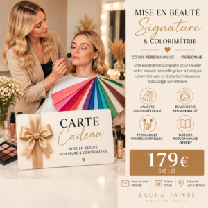 Carte cadeau solo cours d'auto maquillage et colorimétrie a lyon